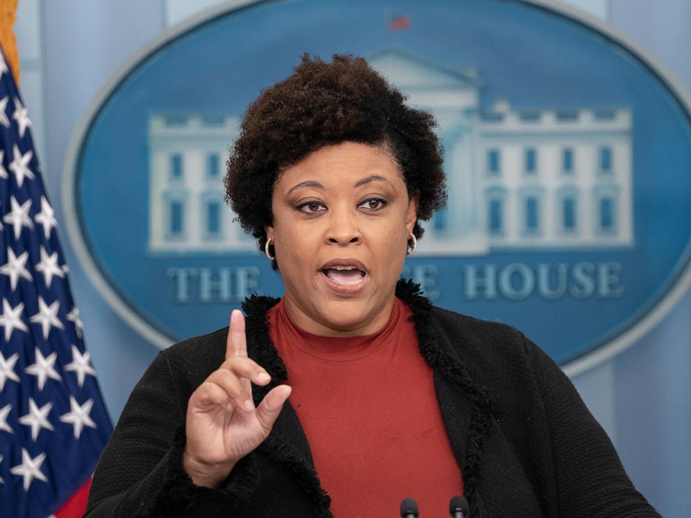 PHOTO: Shalanda Young, director of the Office Of Management and Budget (OMB), during a news conference in the James S. Brady Press Briefing Room at the White House in Washington, DC, Sept. 29, 2023.