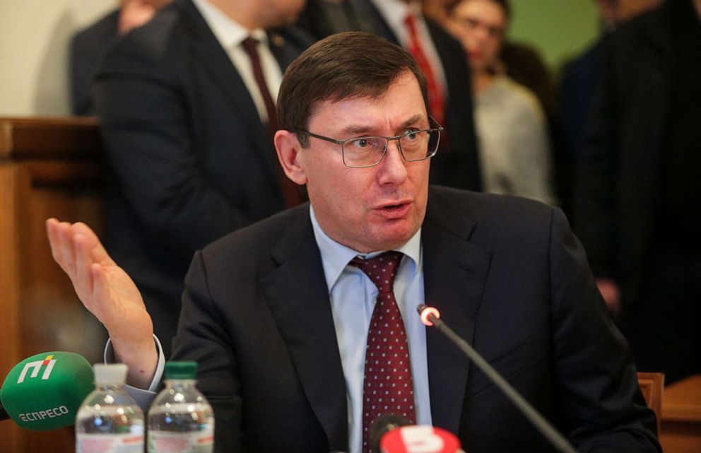 PHOTO: Prosecutor General of Ukraine Yuriy Lutsenko talks to lawmakers during the sitting of the Parliamentary Comittee on Legislative Support of Law Enforcement in Kyiv, Ukraine, Feb. 6, 2019.