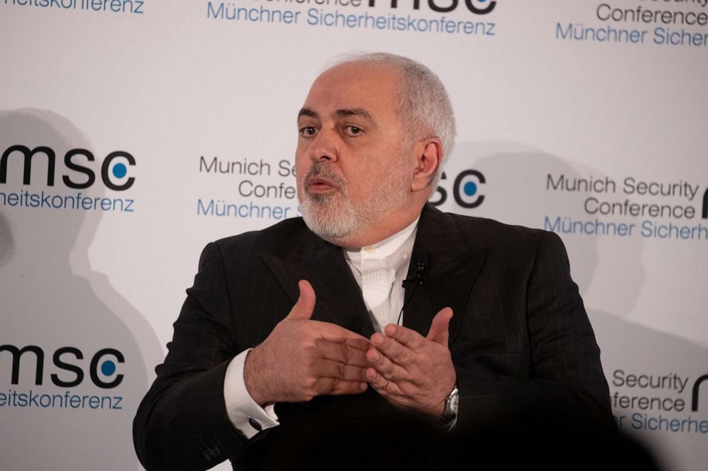 PHOTO: Foreign Minister of Iran Mohammed Javad Zarif is shown on Feb. 15, 2020, at the Munich Security Conference held in the Bayerischer Hof Hotel in Munich.