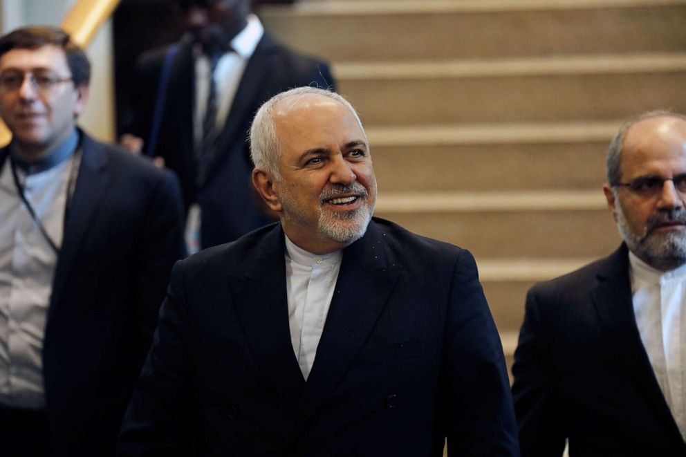 PHOTO: Iranian Foreign Minister Mohammad Javad Zarif departs from the 2019 Climate Action Summit which is being held in advance of the General Assembly of the United Nations at United Nations Headquarters in New York, September 23,2019.