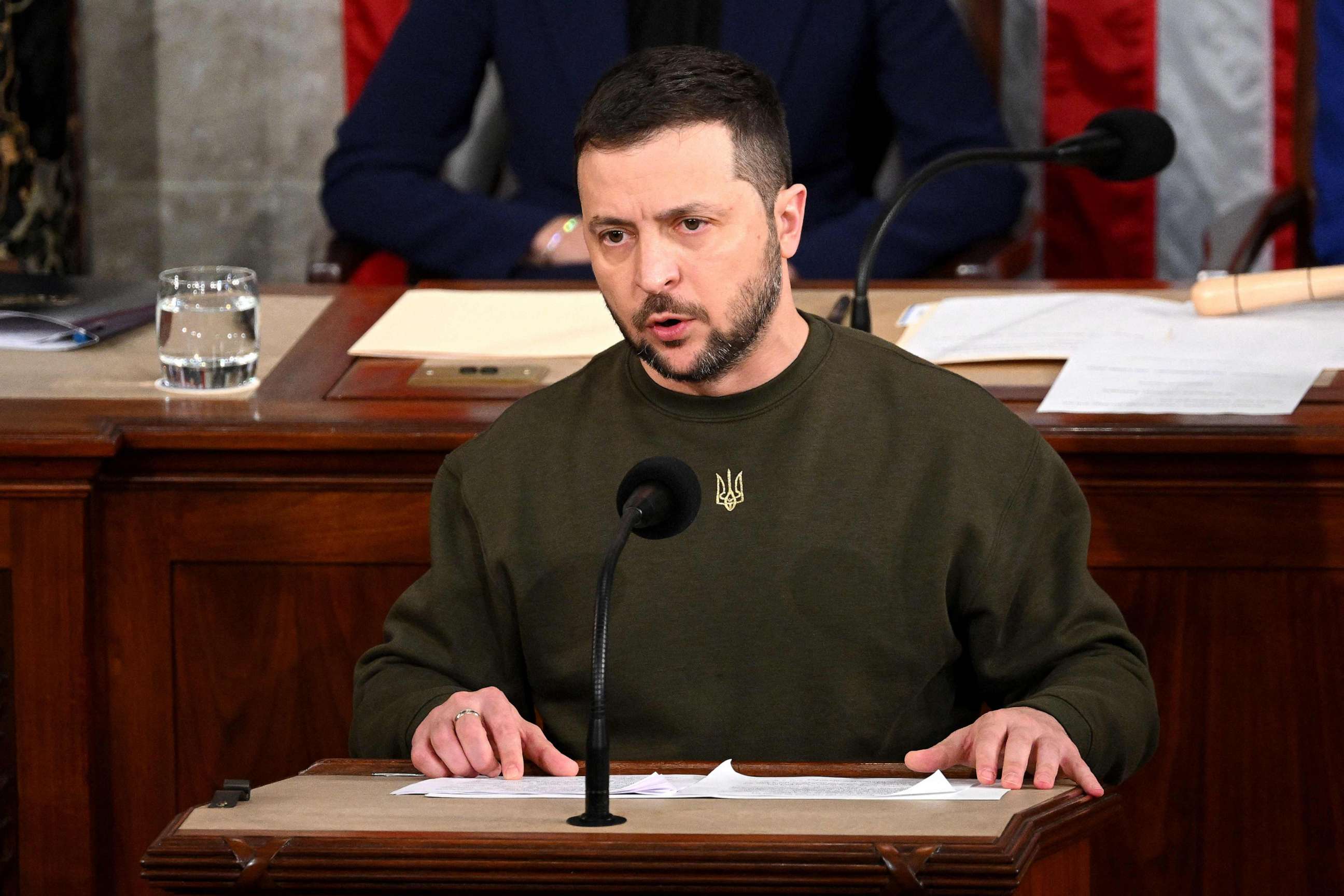 PHOTO: Ukraine's President Volodymyr Zelensky addresses the US Congress at the US Capitol in Washington, D.C., on Dec. 21, 2022.