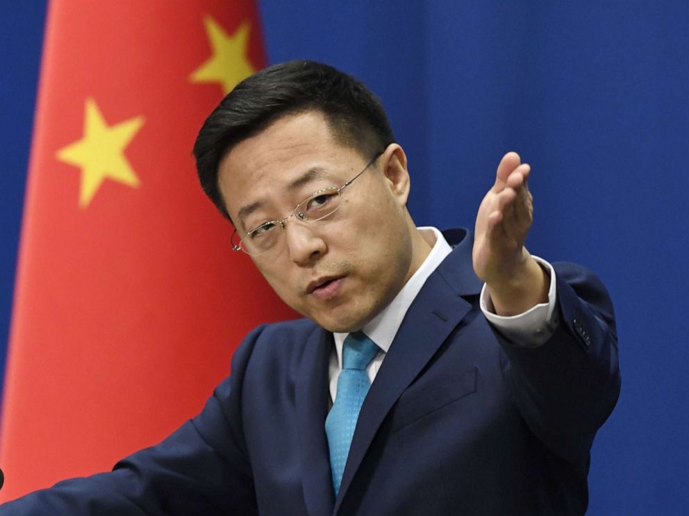 PHOTO: Chinese Foreign Ministry spokesman Zhao Lijian speaks at a press conference in Beijing on March 5, 2020.