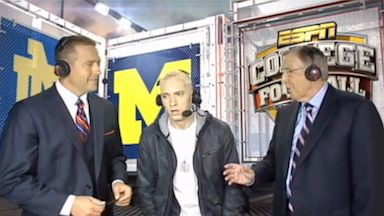PHOTO: Eminem Makes an Unexpected Appearance on ESPNs Saturday Night Football