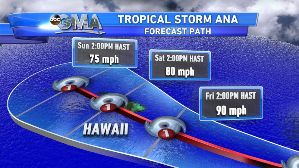 PHOTO: Forecast path for Tropical Storm Ana. 