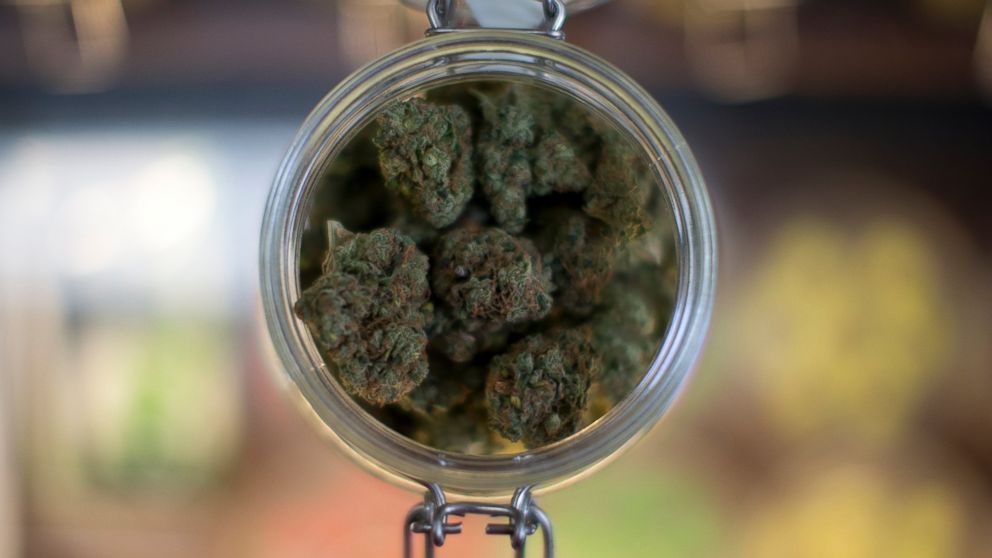 A sample of marijuana is shown inside the dispensary at Collective Awakenings in Portland, Ore., in this Sept 11, 2014 file photo.