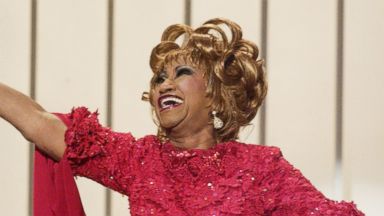 PHOTO: Celia Cruz winner of the Best Salsa Album Award at the 3rd Annual Latin GRAMMY Awards at the Kodak Theater, Sep. 18, 2002.