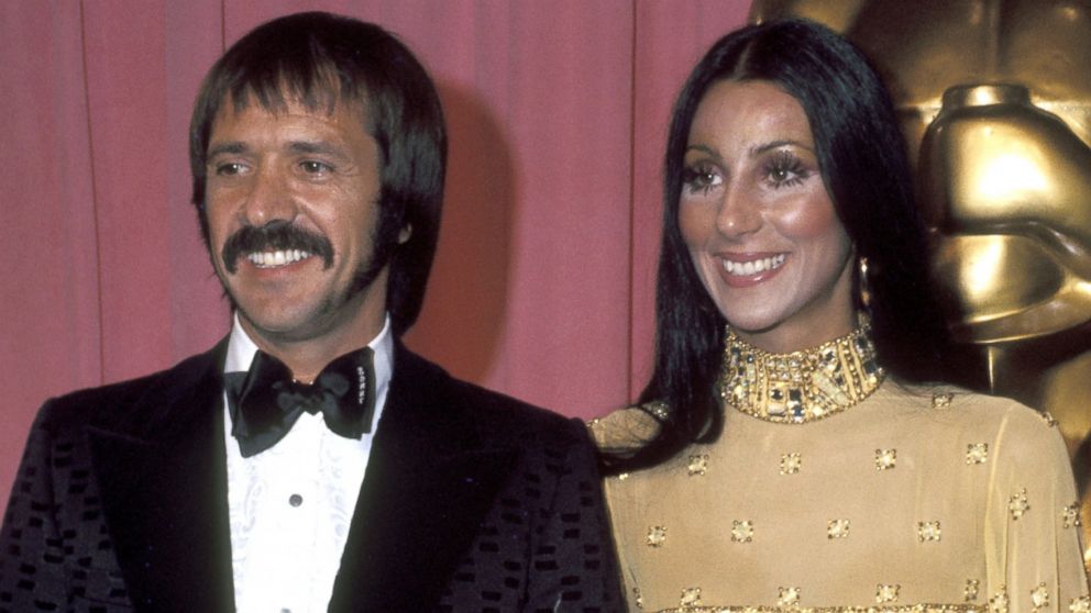 Sonny Bono And Cher at the Academy Awards, March 1973. 