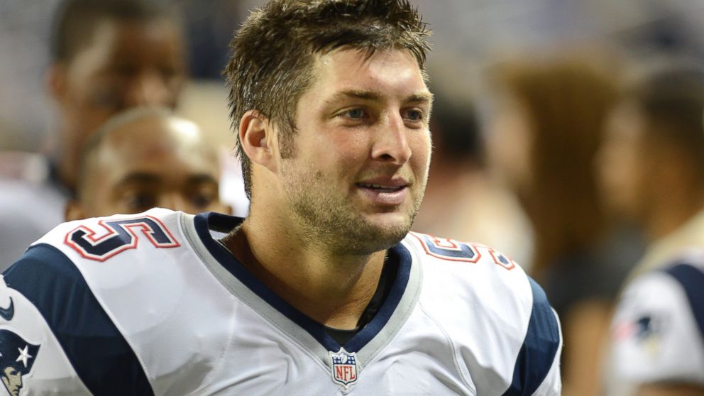 Tim Tebow looks on during warm-ups prior to the game against the Detroit Lions at Ford Field, Aug. 22, 2013 in Detroit, Mich. 