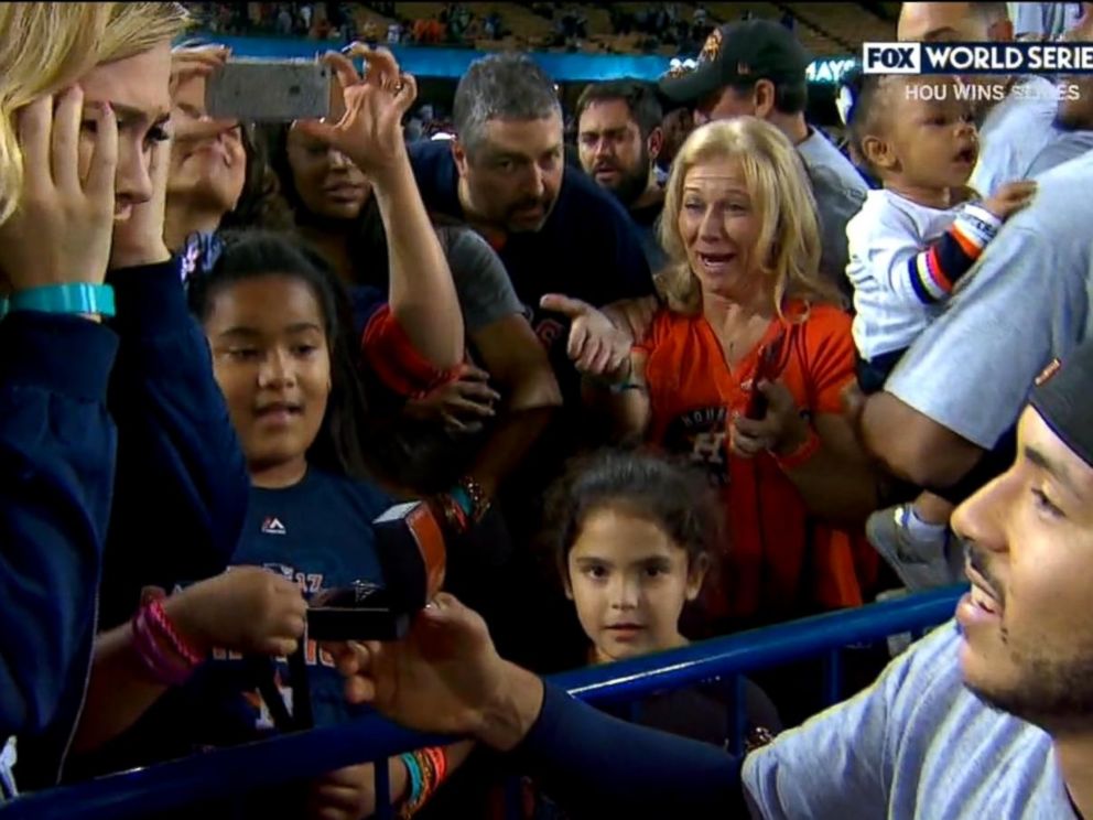 Houston Astros' Carlos Correa celebrates World Series win by proposing