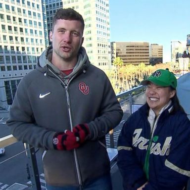 VIDEO: College football super fans live on billboard