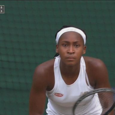 The 15-year-old phenom won her third round match, 3-6, 7-6 (7), 7-5, against Polona Hercog of Slovenia on Wimbledon's Centre Court.