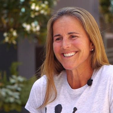 PHOTO: Brandi Chastain is a two-time Olympic gold medalist who famously ripped her shirt off while cheering a successful penalty kick in the 1999 World Cup tiebreaker against China.