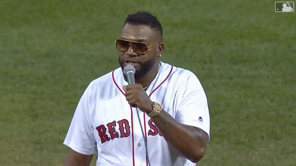 David Ortiz throws out first pitch at Fenway