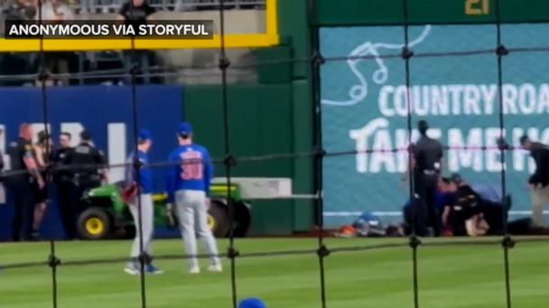 Man who fell at Pirates game takes 1st steps