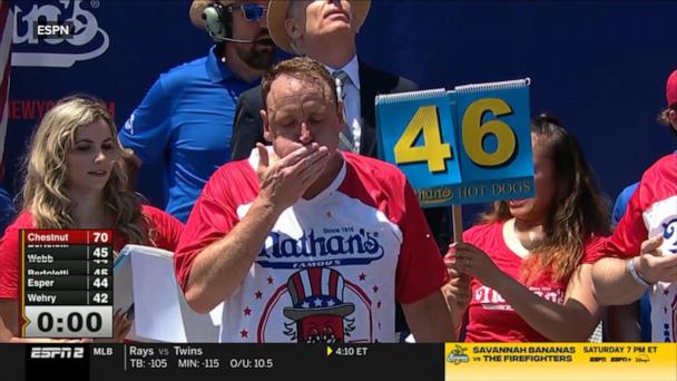 Joey ‘Jaws’ Chestnut wins the annual Nathan's Famous Hot Dog Eating Contest