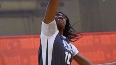 PHOTO: Ashlyn Watkins threw down a slam dunk in the Junior NBA World Championship on Wednesday.