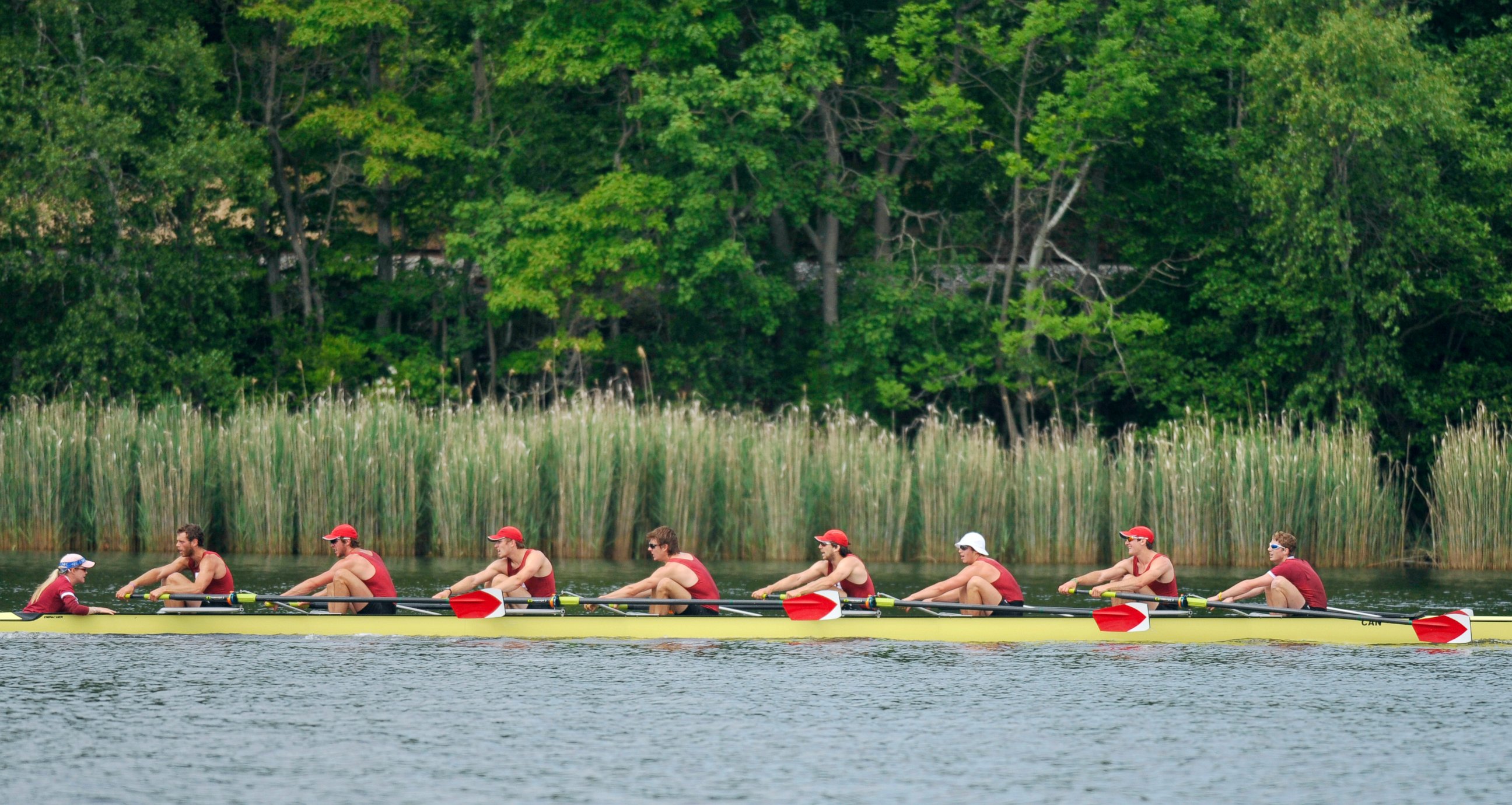 PHOTO: Harvard's crew races the four-mile course along the Thames Rivers for the 145th Harvard-Yale Regatta in New London, Conn., May 29, 2010.