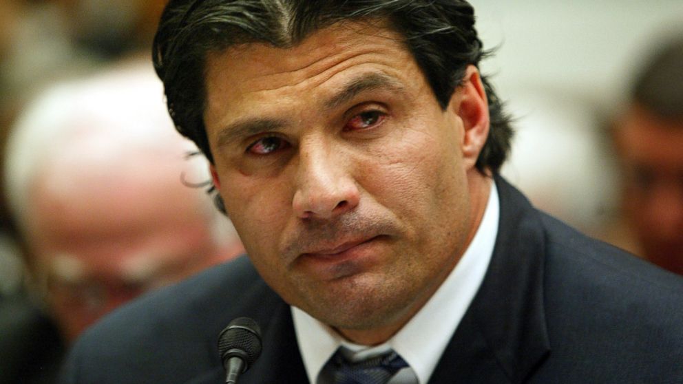In this March 17, 2005 file photo, former Oakland Athletic and Texas Ranger baseball player Jose Canseco testifies on Capitol Hill in Washington, to examine the use of steroids in baseball.