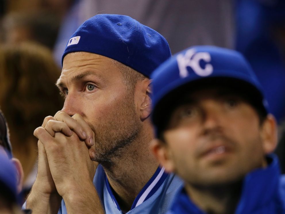 Kansas City Royals' fans watch the eighth inning of Game 1 of baseball's World Series between the Kansas City Royals and the San Francisco Giants, Oct. 21, 2014, in Kansas City, Mo.