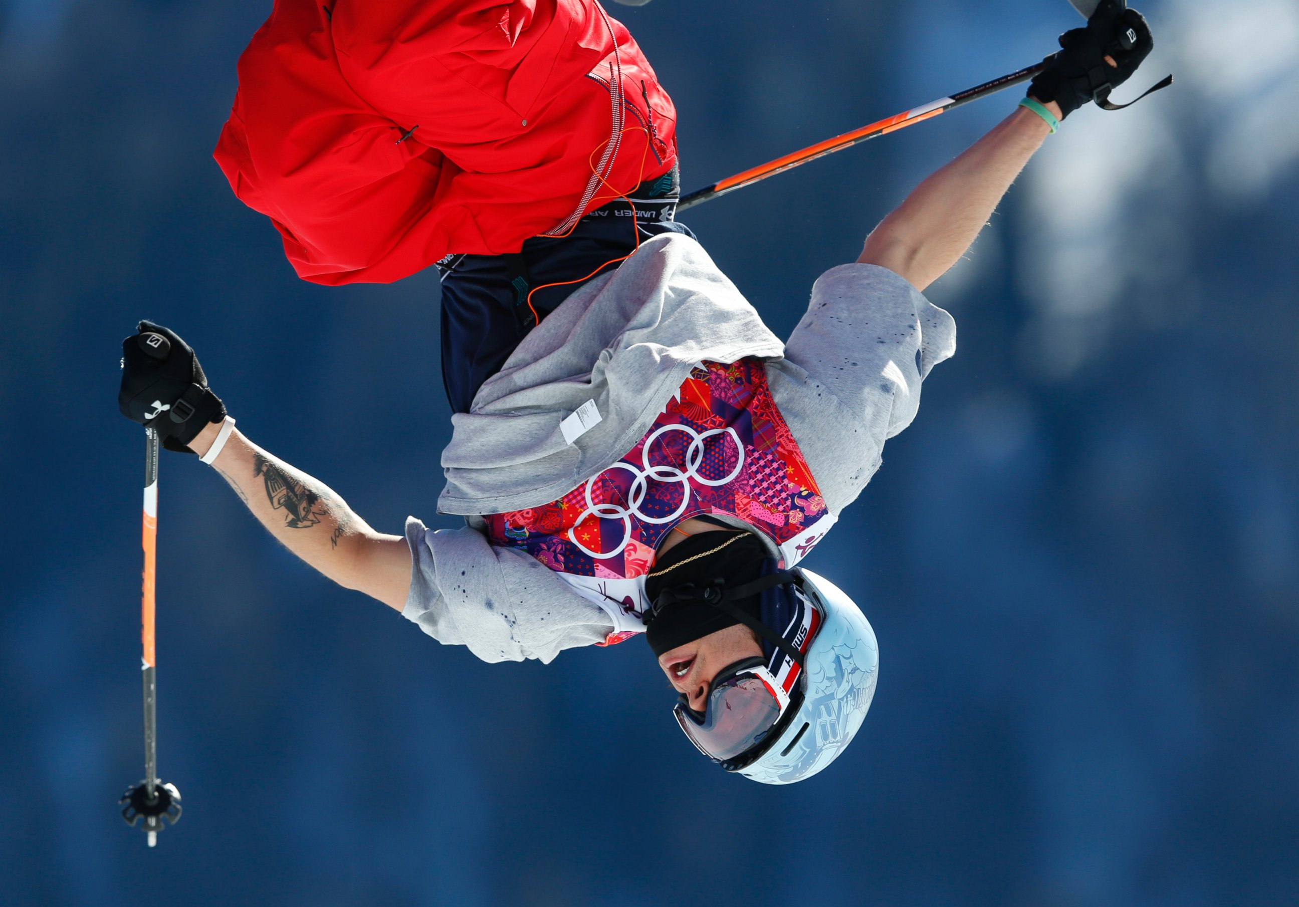PHOTO: Bobby Brown of the United States jumps during a run in the men's ski slopestyle final at the Rosa Khutor Extreme Park, at the 2014 Winter Olympics, Feb. 13, 2014, in Krasnaya Polyana, Russia.