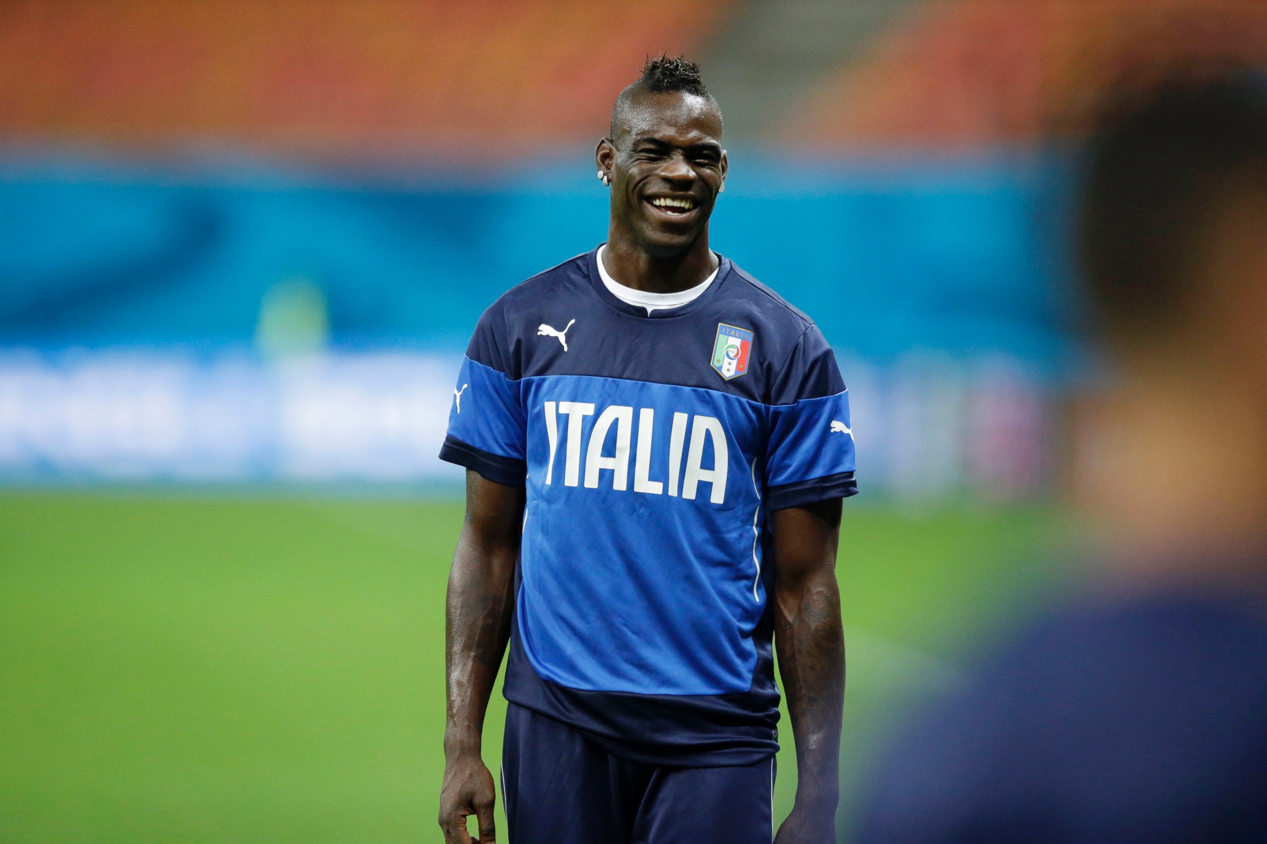 PHOTO: Italy's Mario Balotelli takes part in a training session of the Italy national soccer team at the Arena da Amazonia in Manaus, Brazil, Friday, June 13, 2014.