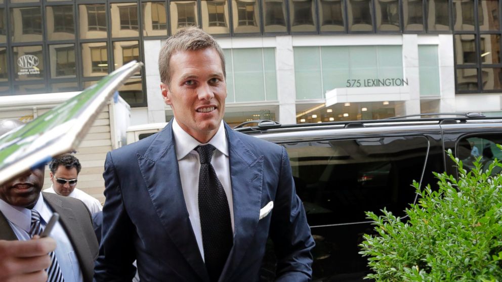 New England Patriot's quarterback Tom Brady arrives for his appeal hearing at NFL headquarters in New York, June 23, 2015.