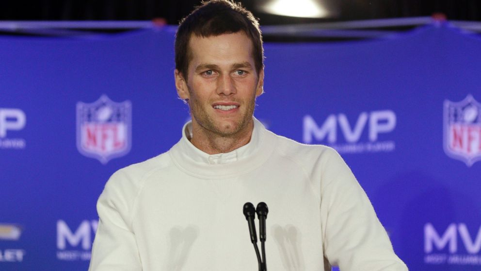 New England Patriots quarterback Tom Brady speaks during a news conference after the NFL Super Bowl XLIX football game Monday, Feb. 2, 2015, in Phoenix.
