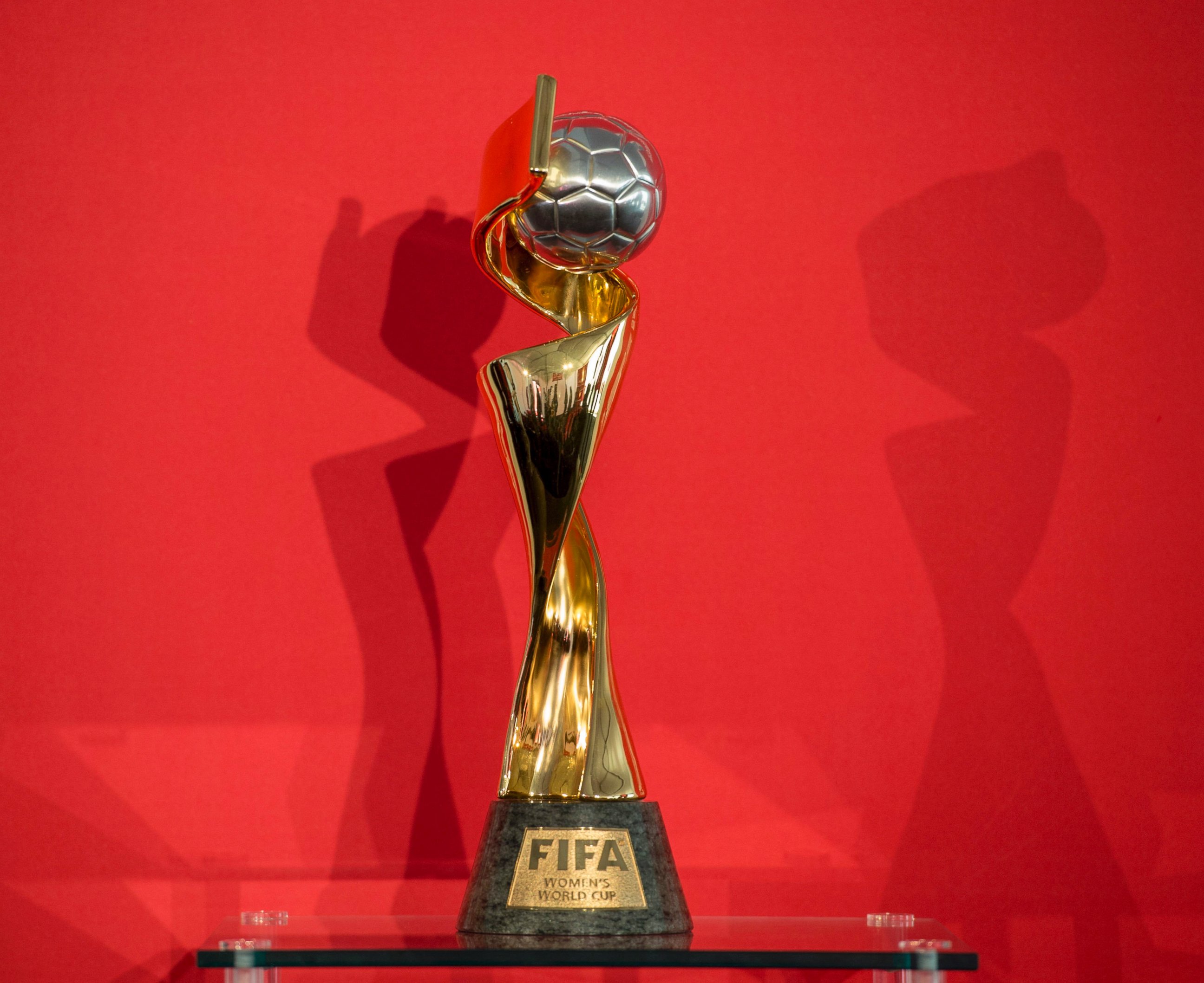 PHOTO: The FIFA Women's World Cup trophy is displayed at the trophy tour launch at City Hall, April 1, 2015, in Ottawa.