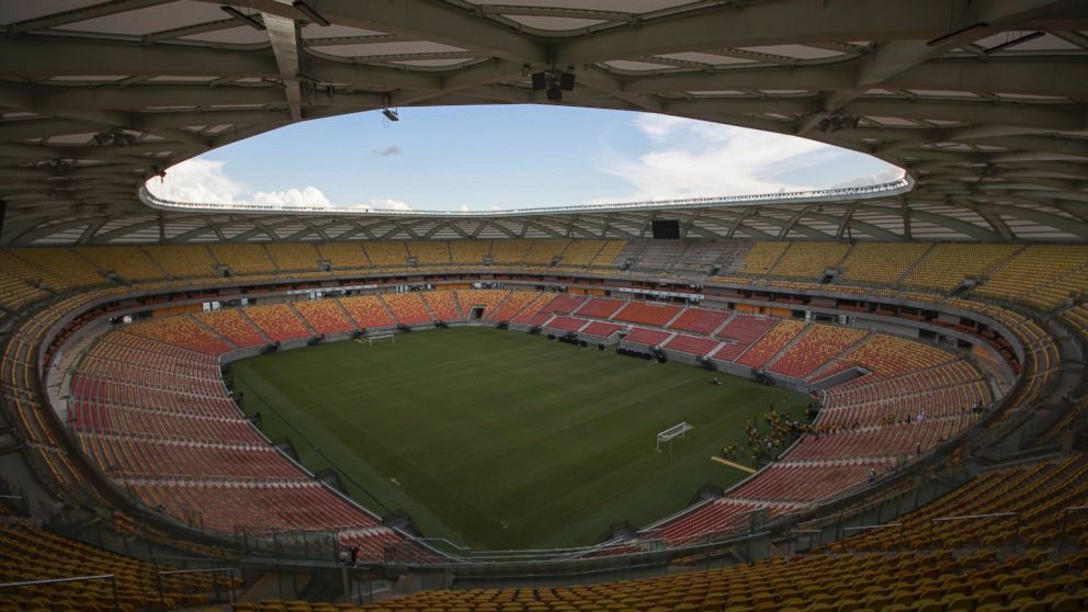 PHOTO: General view of the Arena da Amazonia soccer stadium in Manaus, Brazil, May 20, 2014. . 