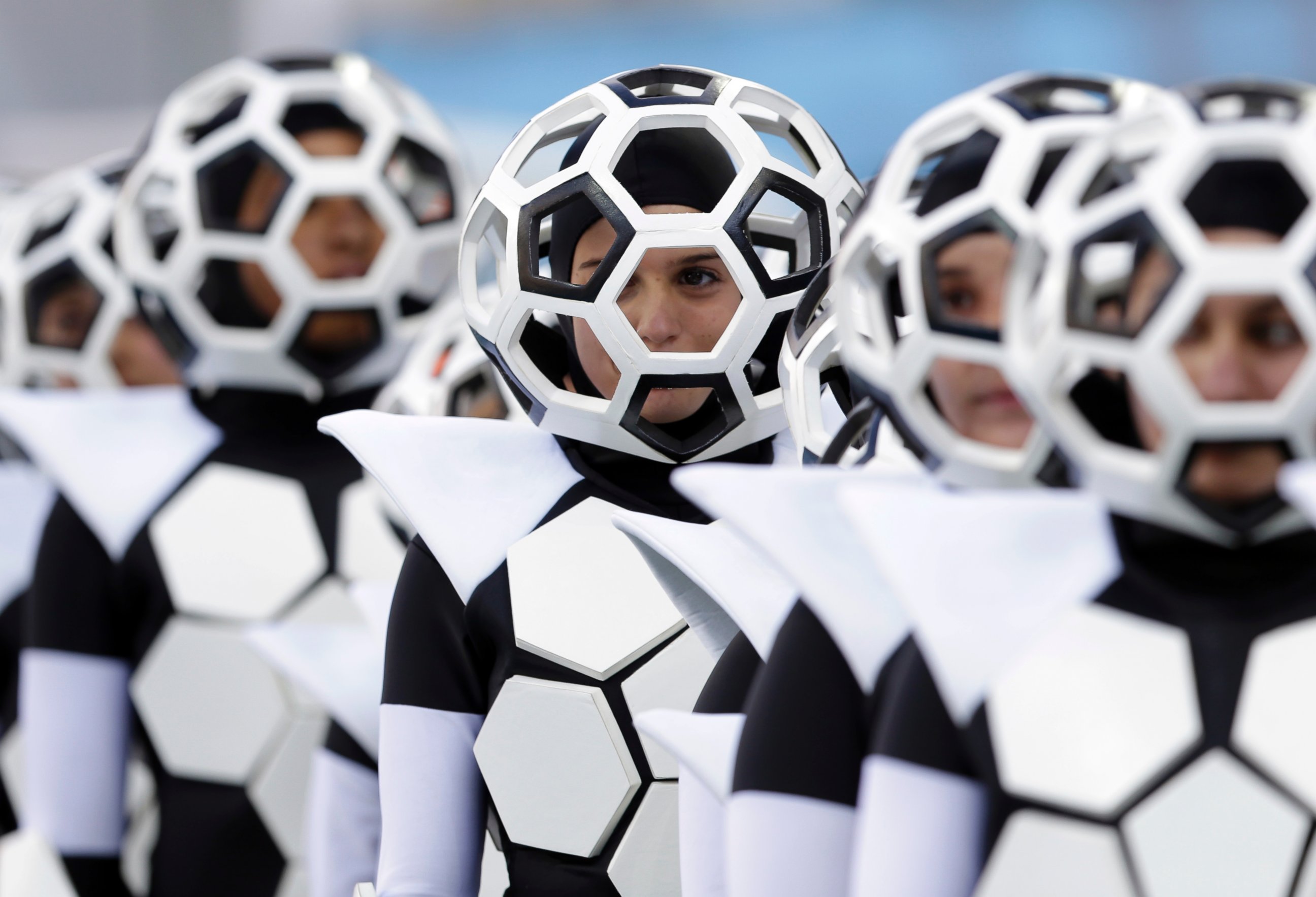 PHOTO: Actors perform during the opening ceremony before the group A World Cup soccer match between Brazil and Croatia, the opening game of the tournament, in the Itaquerao Stadium in Sao Paulo, Brazil, June 12, 2014.  