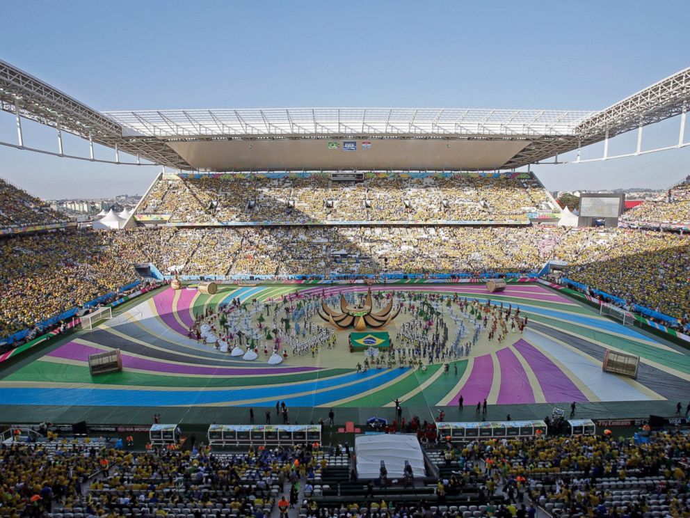 PHOTO: Actors perform during the opening ceremony ahead of the group A World Cup soccer match between Brazil and Croatia, the opening game of the tournament, in the Itaquerao Stadium in Sao Paulo, Brazil, June 12, 2014.