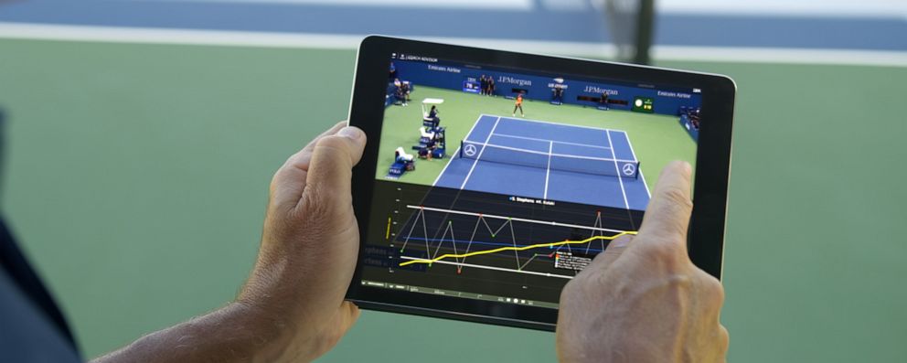 PHOTO:IBM's Coach Advisor tool for tennis training in use.