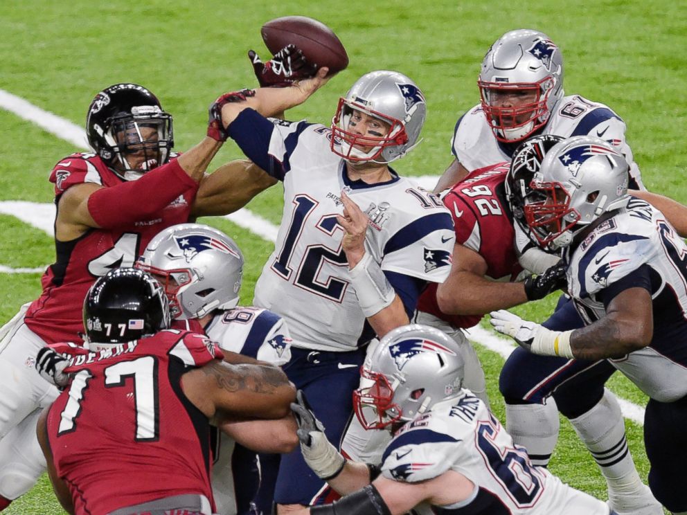 PHOTO: Quarterback Tom Brady #12 of the New England Patriots drops back during Super Bowl 51, February 5, 2017 in Houston, Texas.