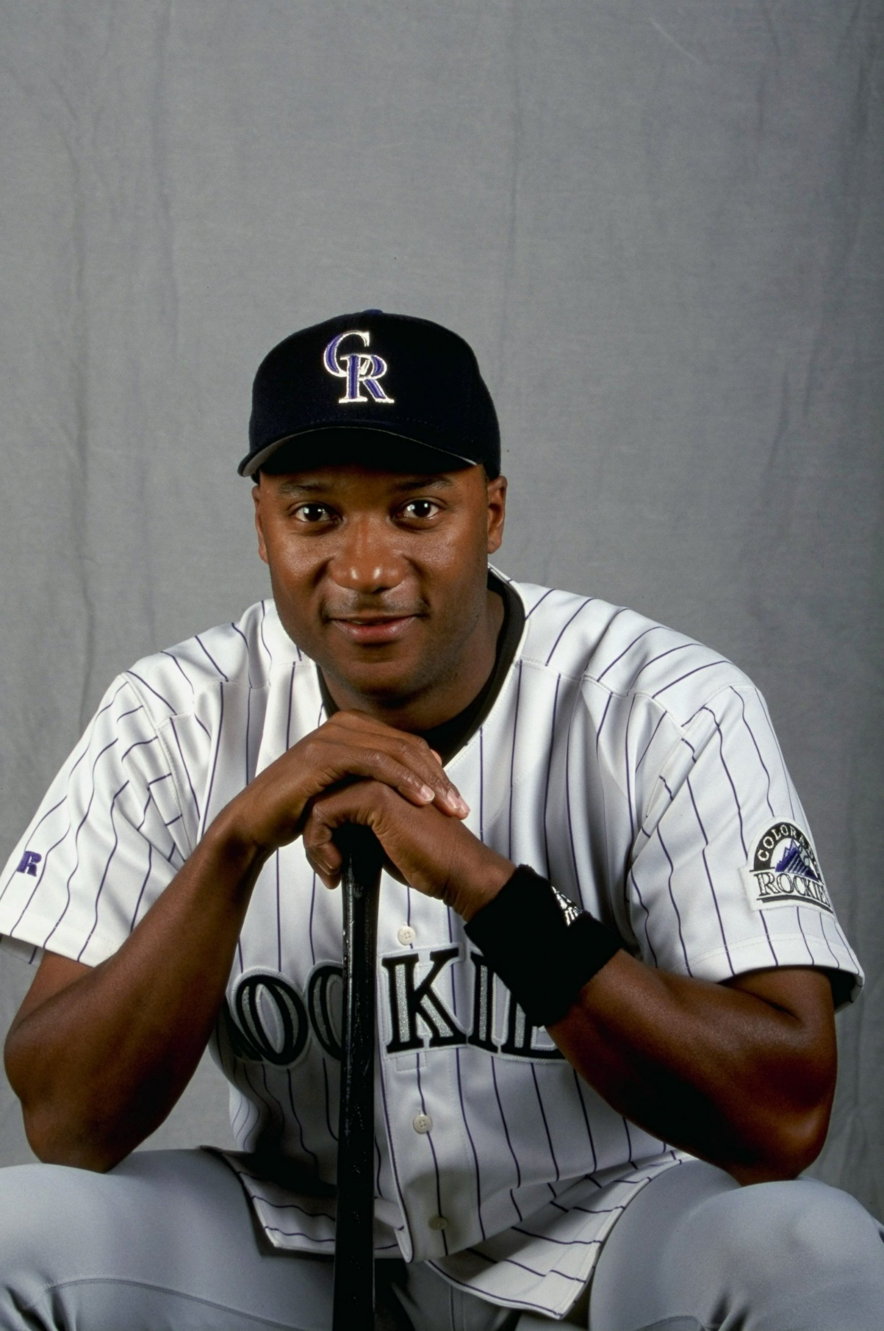 PHOTO: Outfielder Darryl Hamilton of the Colorado Rockies poses for a studio portrait on Photo Day during Spring Training at Hi Corbett Field in Tuscon, Arizona, Feb. 25, 1999.
