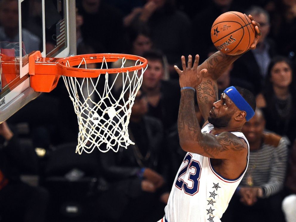 PHOTO: East NBA All Star LeBron James goes to the basket during the 64th NBA All-Star Game at Madison Square Garden in New York, February 15, 2015.