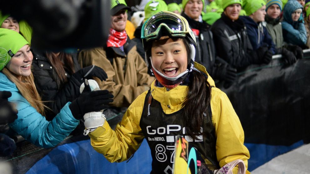 Chloe Kim at the young age of 13 wins silver during the Women's Snowboard SuperPipe Finals at the Winter X Games in Aspen, Colo., Jan. 25 2014. 