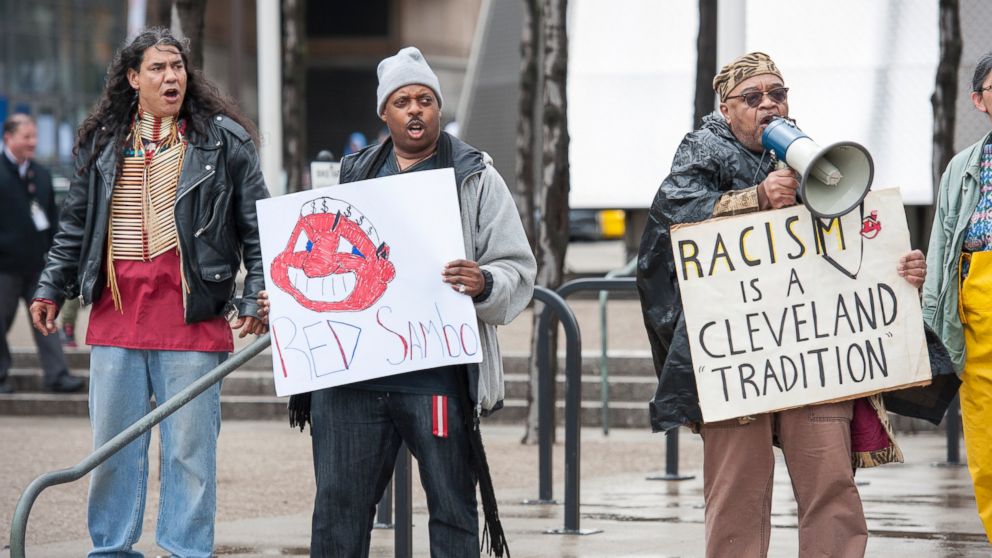 Chief Wahoo's Waterloo: A Photo from Protests Outside the Indians' Home  Opener Goes Viral and the Debate Over the Team's Logo Grows, Cleveland  News, Cleveland
