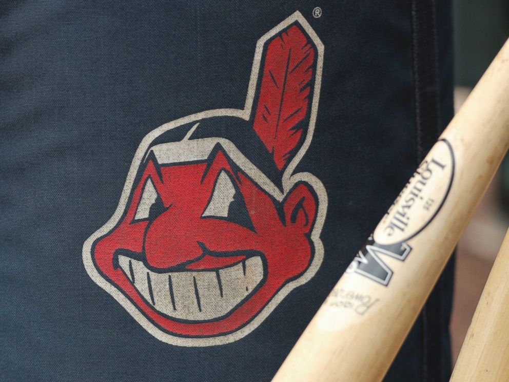 PHOTO: A Cleveland indians logo on a practice bag sits next to players bats before a game between the Cleveland Indians and Kansas City Royals, April 14, 2012 at Kauffman Stadium in Kansas City, Mo.