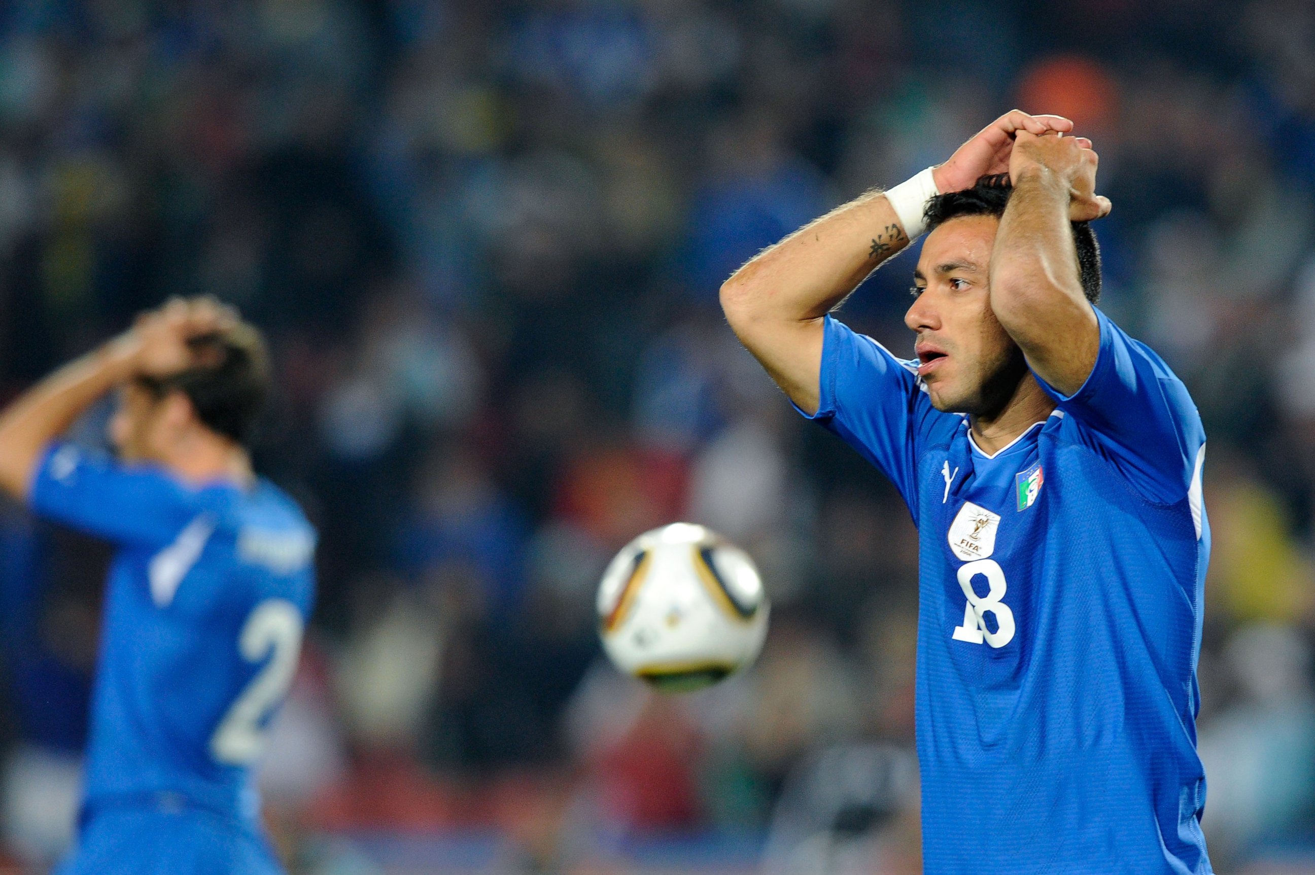 PHOTO: Fabio Quagliarella of Italy looks dejected during the 2010 FIFA World Cup South Africa Group F match between Slovakia and Italy at Ellis Park Stadium in this June 24, 2010, file photo in Johannesburg, South Africa. 