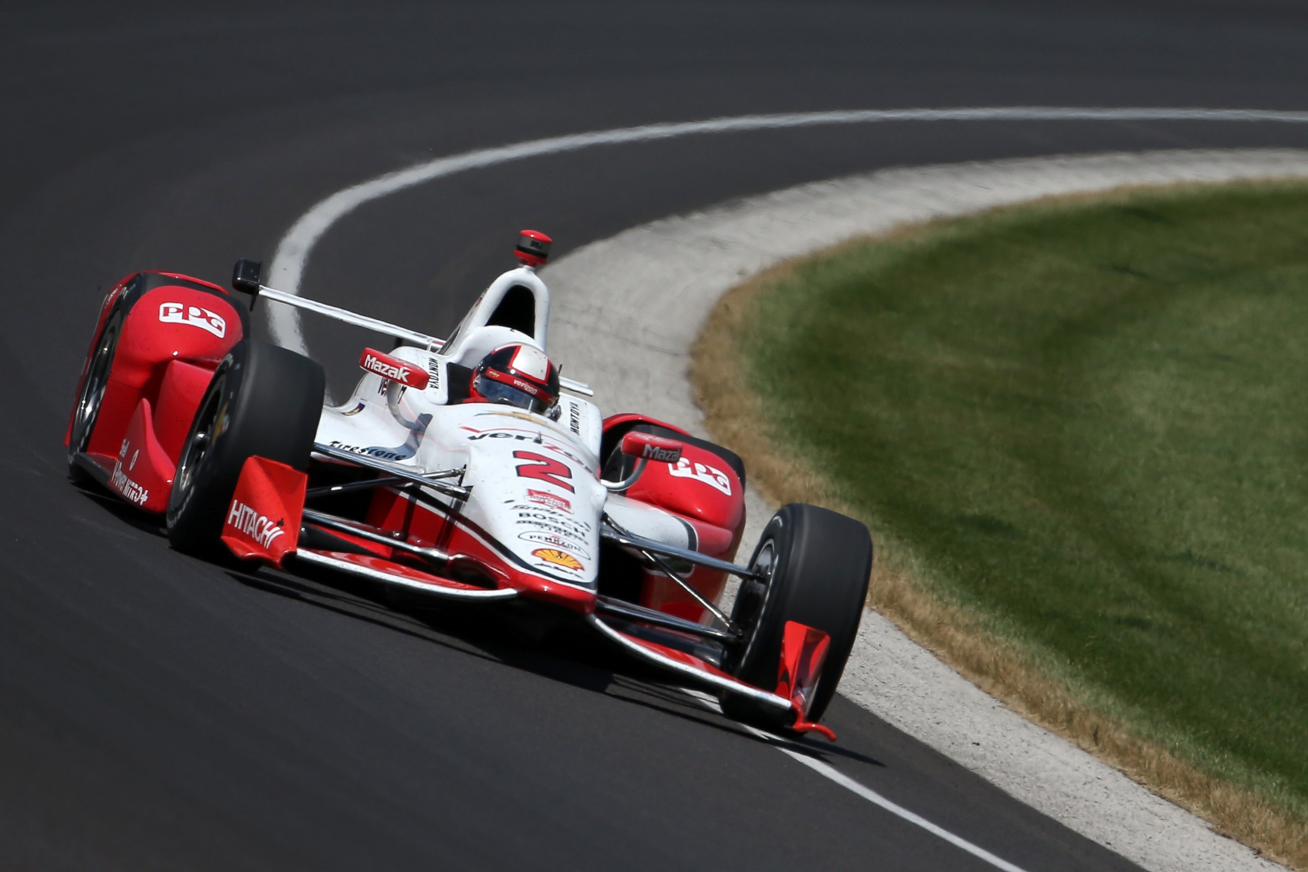 PHOTO: Juan Pablo Montoya of Colombia driver of the #2 Team Penske Chevrolet Dallara drives during the 99th running of the Indianapolis 500 mile race at Indianapolis Motorspeedway on May 24, 2015 in Indianapolis, Indiana. 