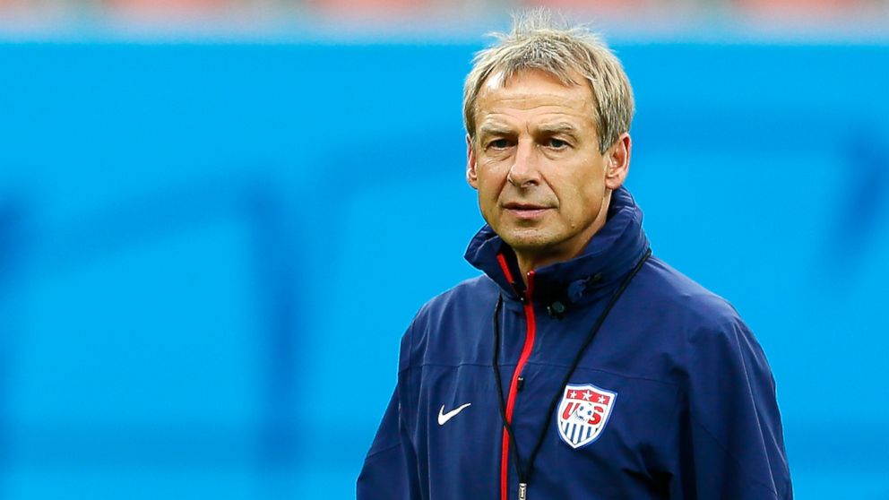 PHOTO: Head coach Jurgen Klinsmann of the United States looks on as the US Men's National Team stretches prior to training at Arena Amazonia on June 21, 2014 in Manaus, Brazil. 