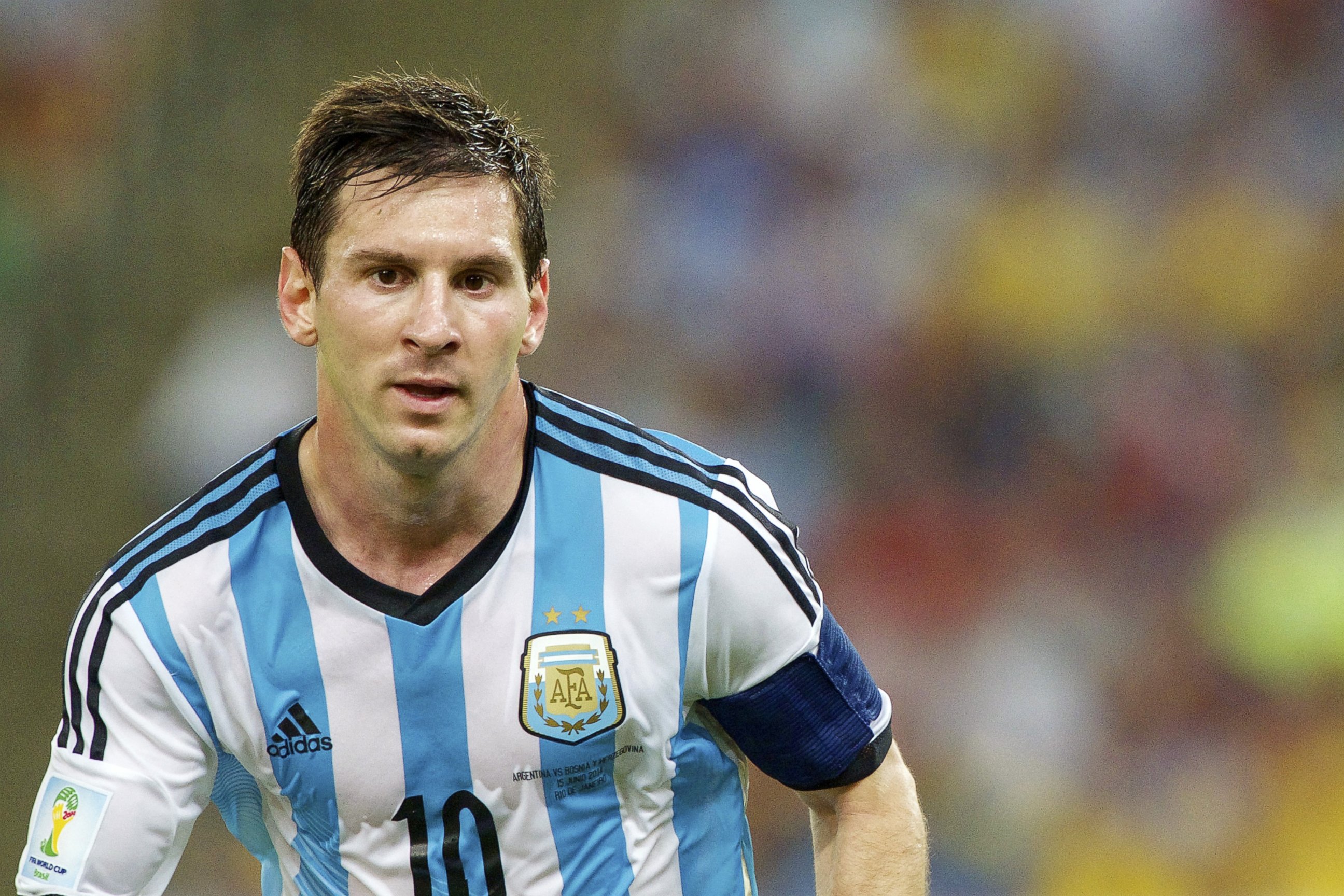 PHOTO: Lionel Messi of Argentina during the FIFA World Cup 2014 match between Argentina and Bosnia and Herzegovina on June 15, 2014 at the Maracano in Rio de Janeiro, Brazil.