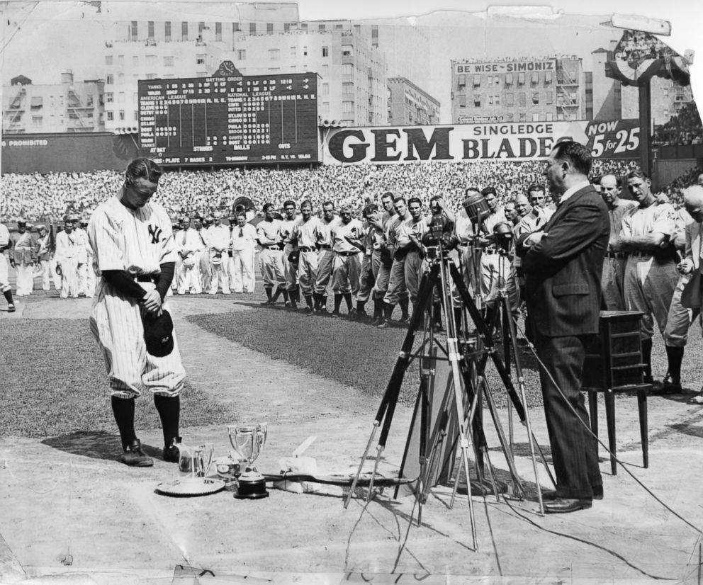 1939 Lou Gehrig Farewell Speech Original News Photograph, PSA/DNA