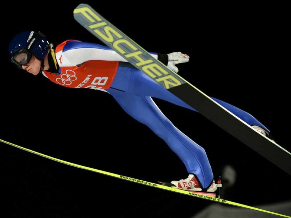 PHOTO: Austrias Daniela Iraschko-Stolz soars through the air