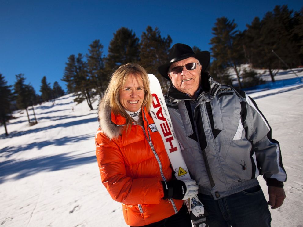 PHOTO: Former Olympic downhiller Pam Fletcher, left, is pictured with her father Al Fletcher, right, who work together at the Nashoba Valley Ski Area in Littleton, Mass. on Feb. 6, 2012.
