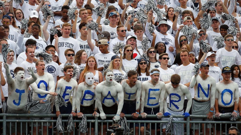 Penn State students support Joe Paterno during the game against the Temple Owls at Beaver Stadium in State College in University Park, Pennsylvania, Sept. 17, 2016. 
