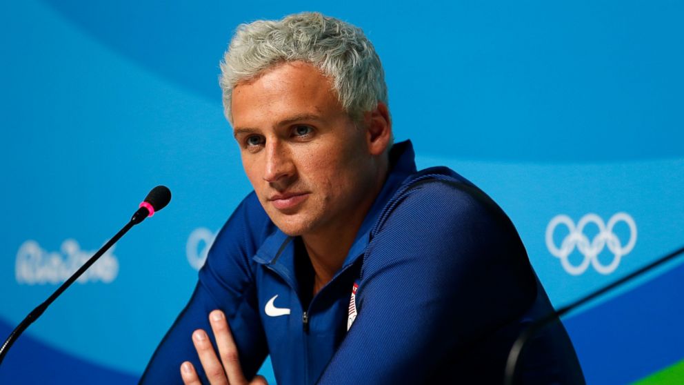 PHOTO: Ryan Lochte attends a press conference at the Rio Olympics on Aug. 12, 2016, in Rio de Janeiro.
