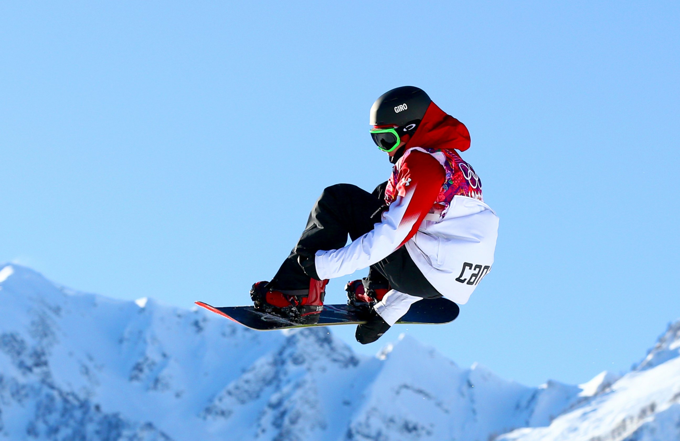 PHOTO: Sebastien Toutant of Canada competes in the men's slopestyle qualification during the 2014 Sochi Winter Olympics at Rosa Khutor Extreme Park, Feb. 6, 2014, in Sochi, Russia.