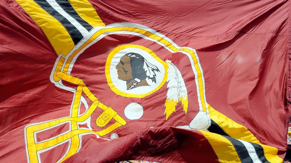 PHOTO: A Washington Redskins flag on the field before the game against the Detroit Lions at FedExField in this Sept. 22, 2013, file photo in Landover, Maryland. 