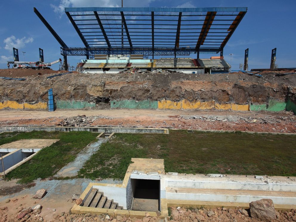 PHOTO: General view of construction work at the Arena Amazonia, formerly known as Vivaldao Stadium, in this Oct. 1, 2010, file photo in Manaus, Brazil.